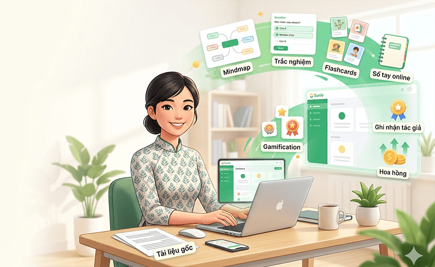 Minh họa chương trình tác giả: tài liệu trở thành tài sản số trên Sunio